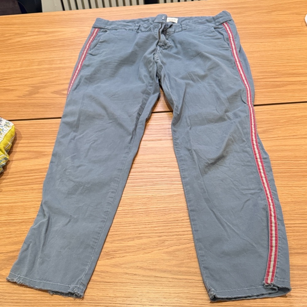 NIli Lotan light blue Tel Aviv  Pants with Red Stripe